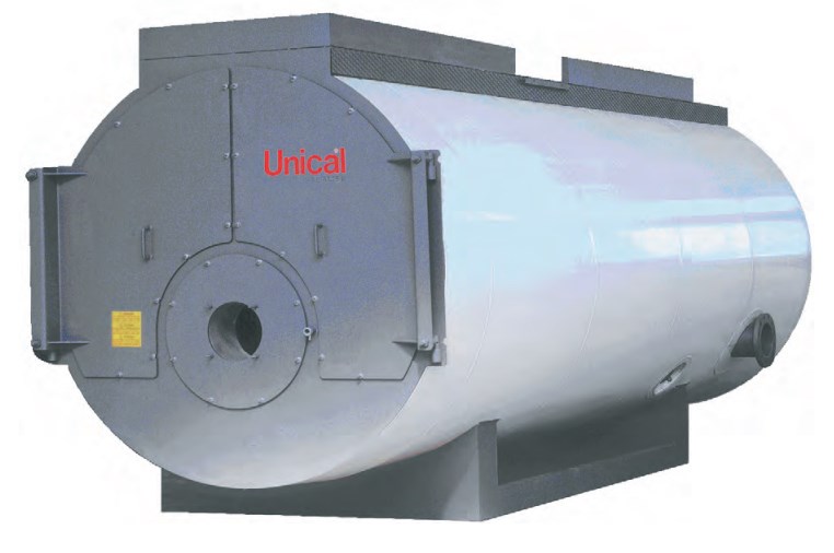 Котел водогрейный стальной трехходовой с охлаждаемой водой и реверсивной камерой 1200 кВт UNICAL TERNOX 1200 Котлы водогрейные